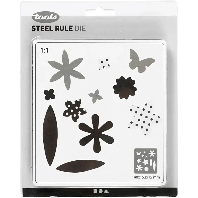 Steel Ruled Die, flowers, size 14x15,25 cm, thickness 15 mm
