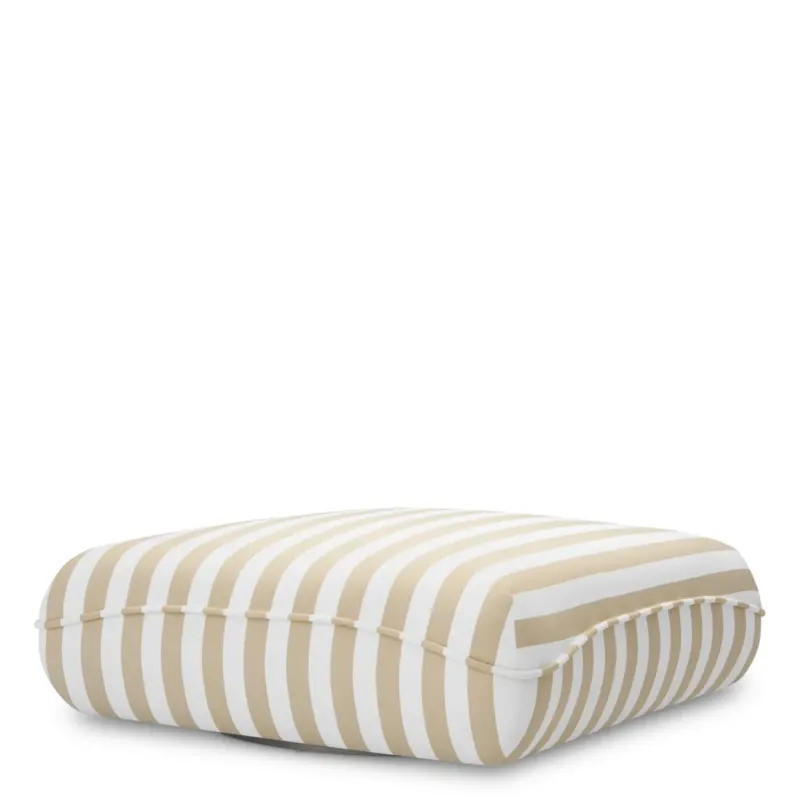Beige Stripes Outdoor Pouf Relax | Eichholtz Miami