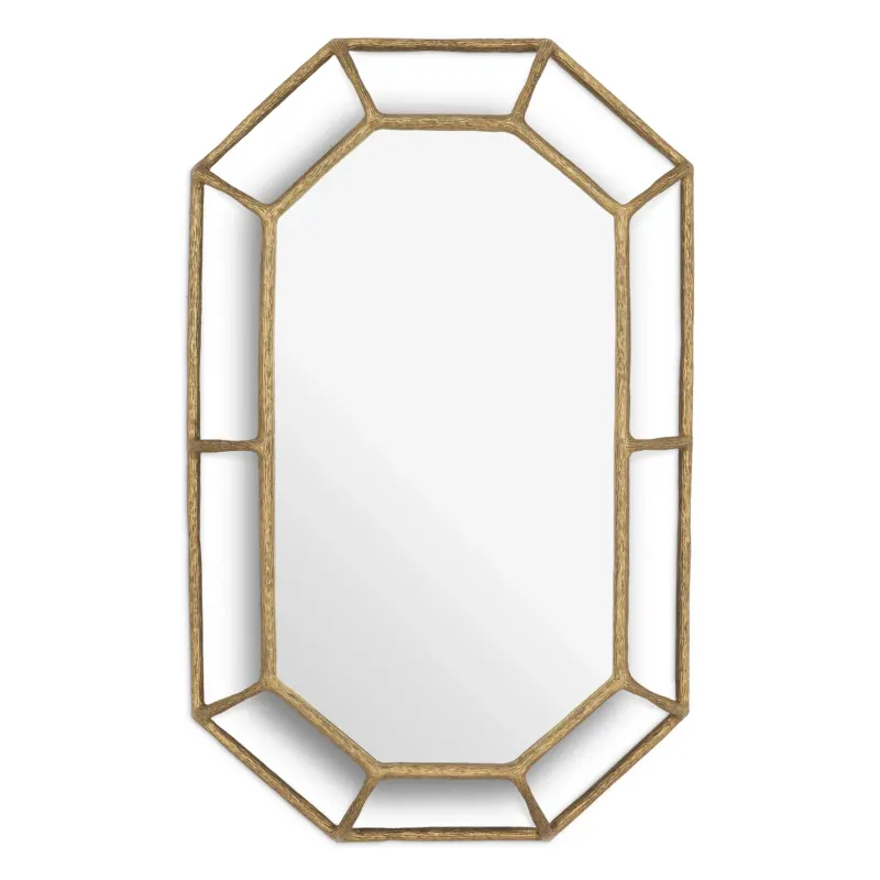 Octagonal Vintage Brass Mirror Rinaldi | Eichholtz Miami