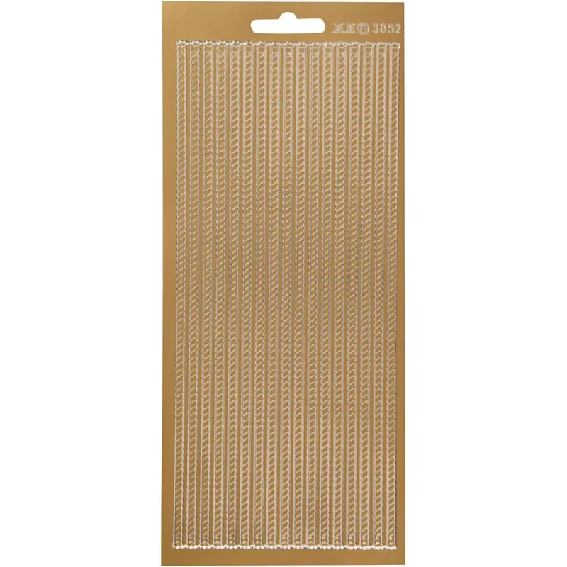 Stickers, borders, sheet 10x23 cm, gold, 1 sheet