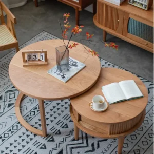 Wooden 2 Resting Coffee End Table Side Tables - Image 0