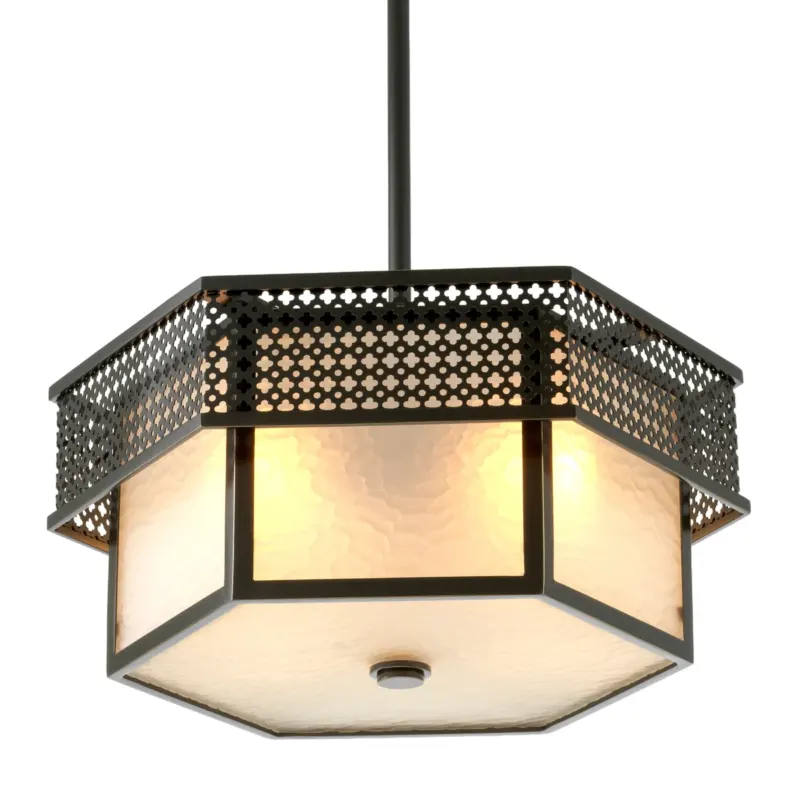 Bronze Frosted Ceiling Lamp Minerva | Eichholtz Miami