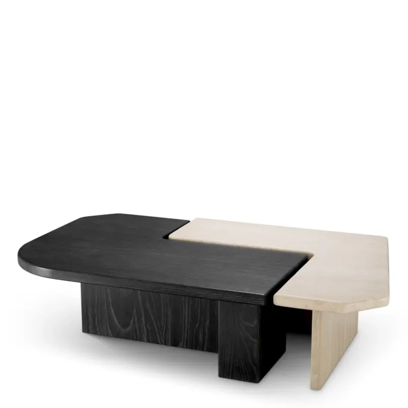 Gray Oak & Travertine Coffee Tables (2) Yardham | Eichholtz Miami