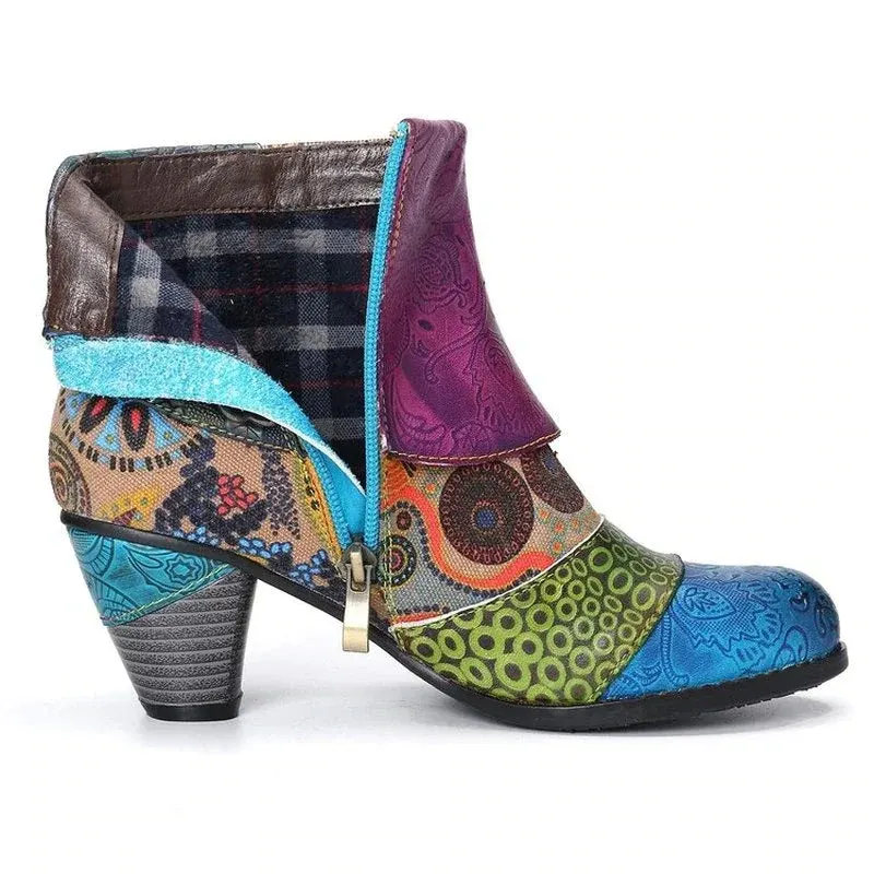 Leather Abstract Artistic High Heels - Image 0