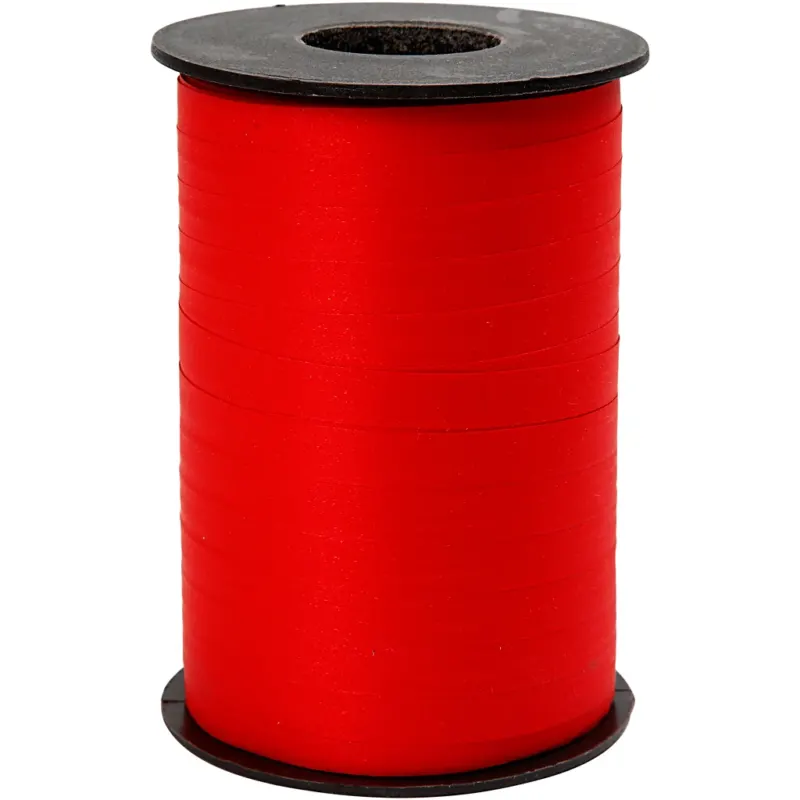 Curling Ribbon, W: 10 mm, matt, red, 250 m/ 1 roll
