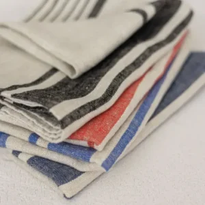 Linen Kitchen Towels – Pack of 4 Tea Towels in Assorted Stripe Colors Epic Linen