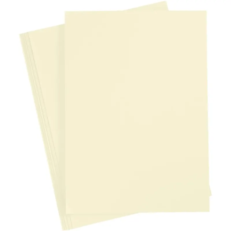 Card, A4, sheet 210x297 mm, 210 g, pastel yellow, 10 sheet