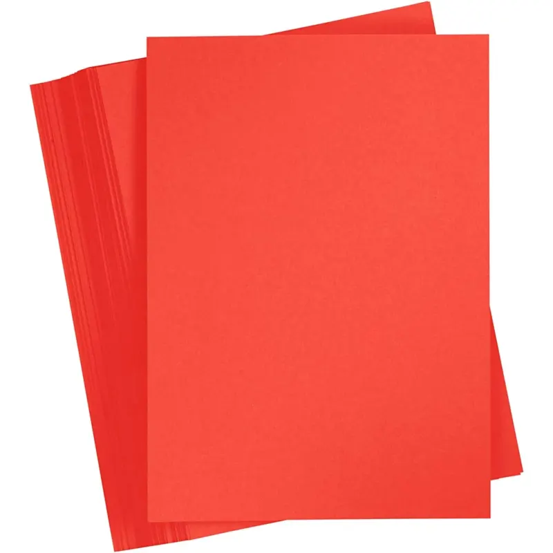 Card, A4, sheet 210x297 mm, 180 g, red, 100 sheet