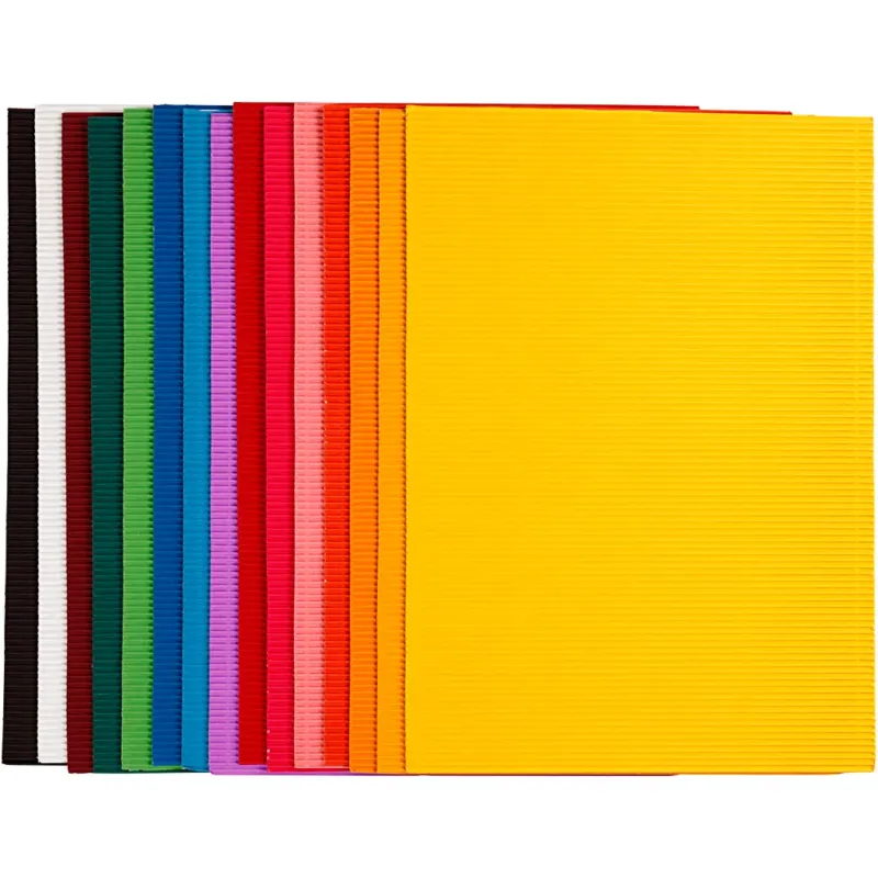 Corrugated Card, sheet 25x35 cm, 80 g, 15 ass sheets