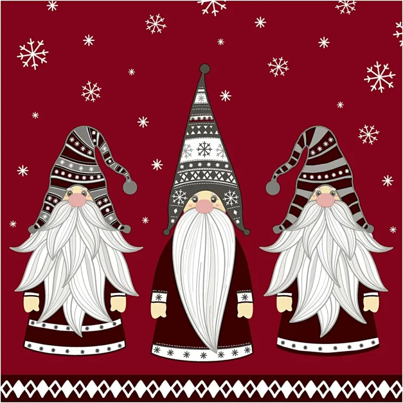 Napkins, Gnomes, size 33x33 cm, 20 pc