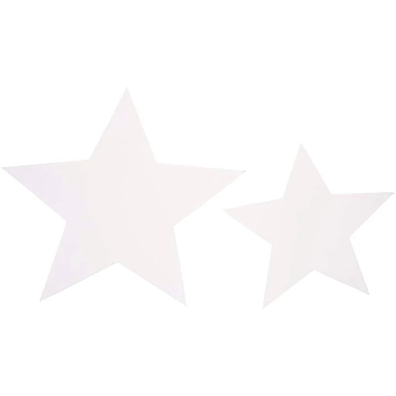 Stars, size 7,3+10 cm, 240 g, white, 40 pc