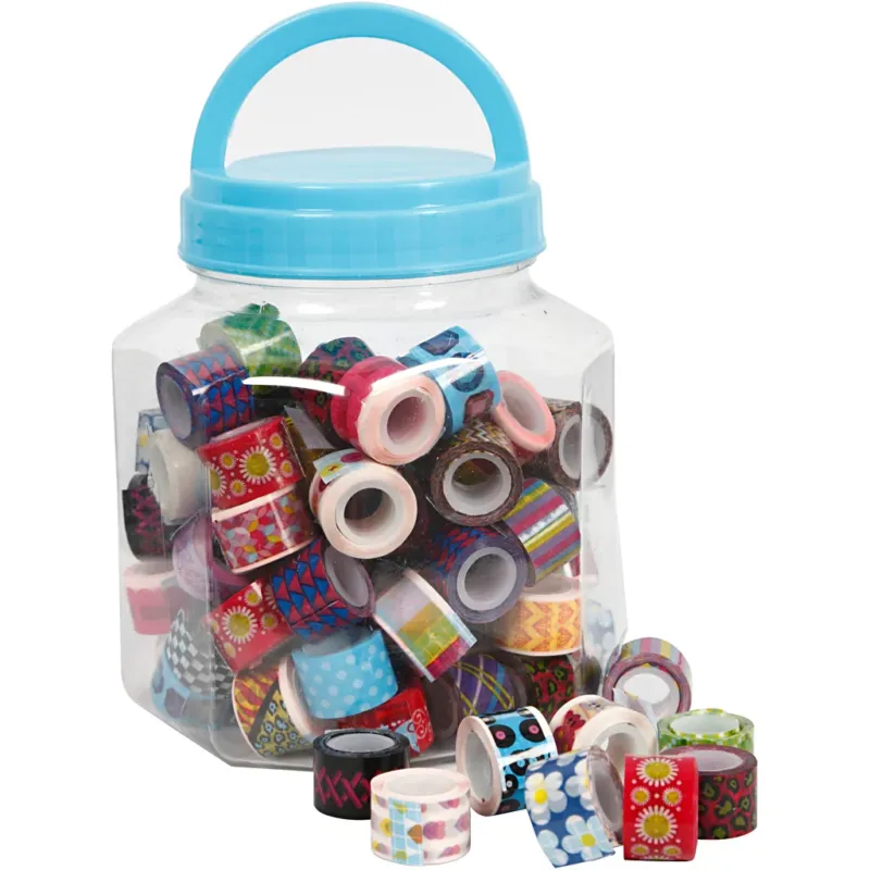 Tape, W: 12 mm, assorted colours, 90x2 m/ 1 tub