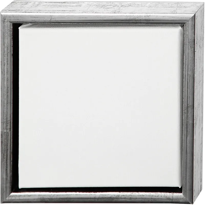 Canvas with Wooden Frame, size 20x20 cm, 360 g, antique silver, white