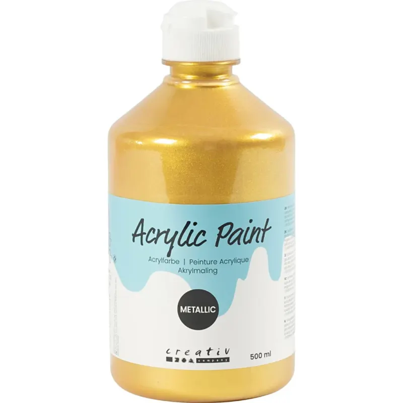 Acrylic Paint Metallic, metallic, gold, 500 ml/ 1 bottle