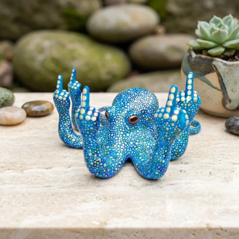 Angry Luminous Octopus Resin Decor - Image 0