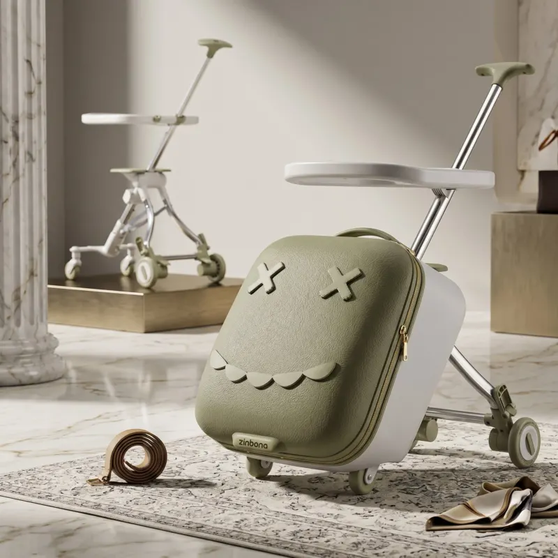 Hop On Kids Ride-On Travel Suitcase Stroller - Image 0