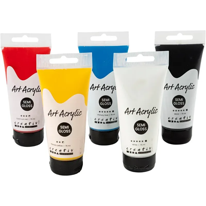 Art Acrylic, Color School, semi-glossy, assorted colours, 5x75 ml