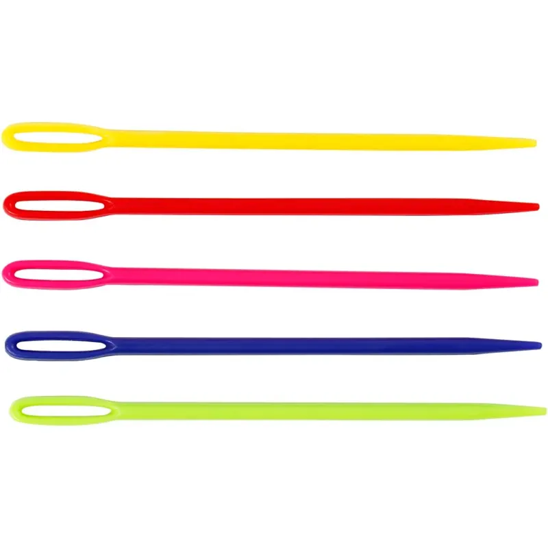 Yarn Needle, L: 7 cm, assorted colours, 5 pc