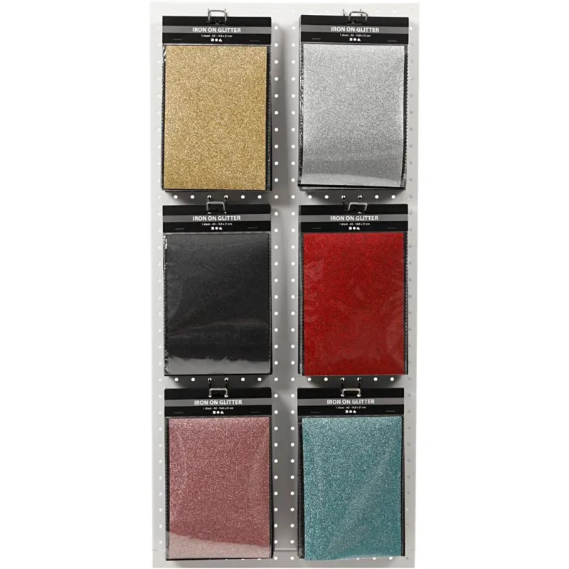 Iron On Foil, sheet 148x210 mm, glitter, assorted colours, 6x10 sheet