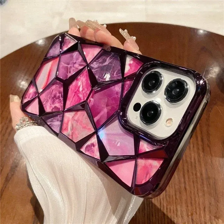 Geometric Colorful Marble iPhone Case - Image 0