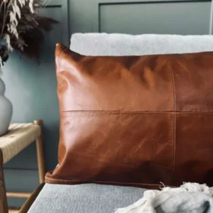 Kissenbezug Leder - Cognac 40x60