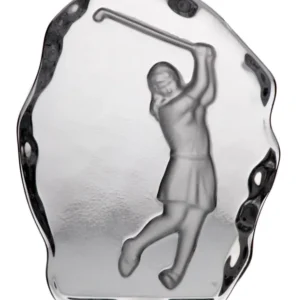Pokal Trophäe für Gravur Golf Frau Klein Transparent H 12,5 cm Kristallglas
