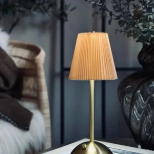 LED-Tischlampe Plisse´ beige - wiederaufladbar