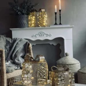 Weihnachtsgeschenke mit LED-Licht - 3 Stk.