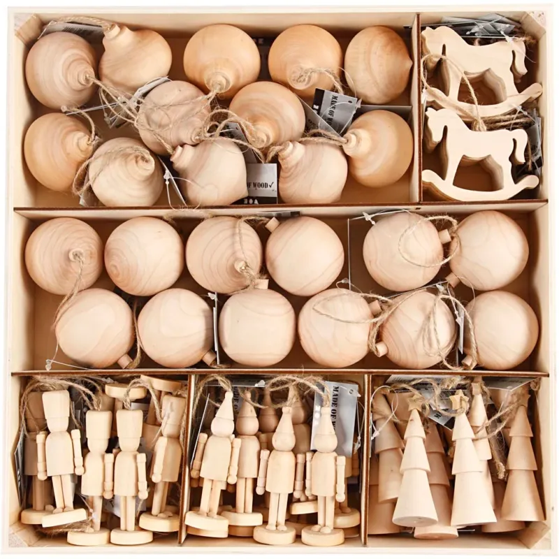 Christmas Ornaments, H: 5,5-9 cm, 72 pc