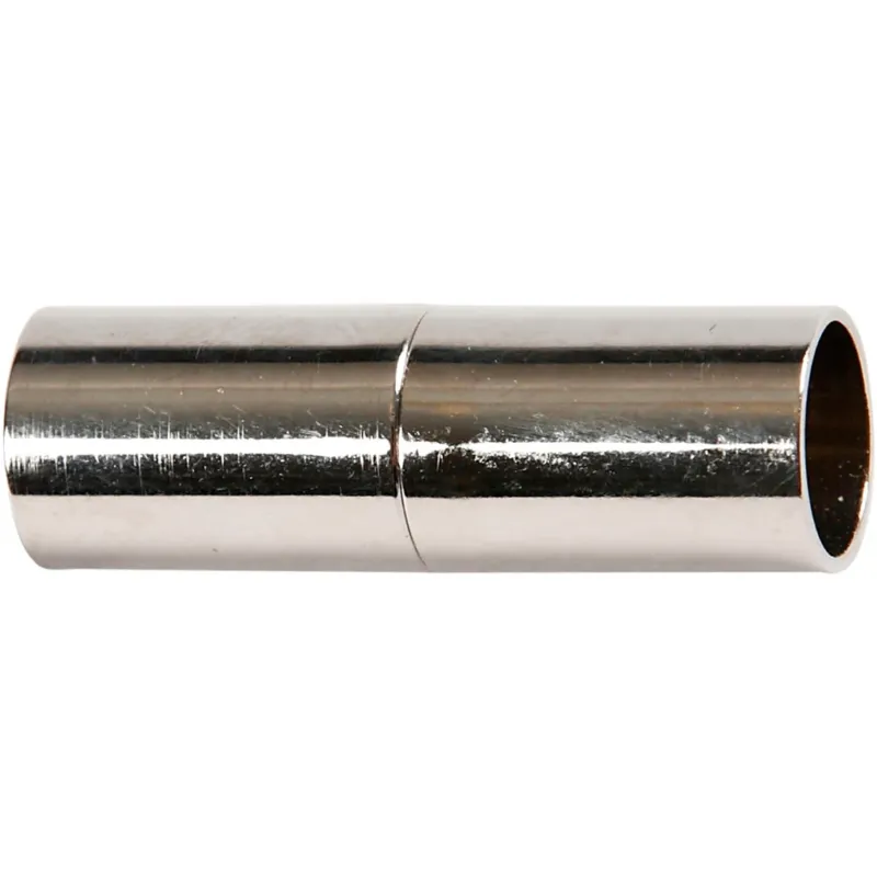 Magnetic Clasp, L: 20 mm, hole size 5 mm, silver-plated, 2 pc