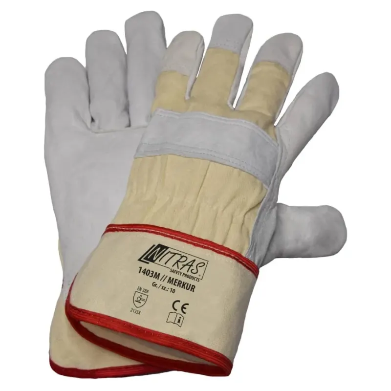 NITRAS "Merkur" Rindvolllederhandschuhe, Größe 10