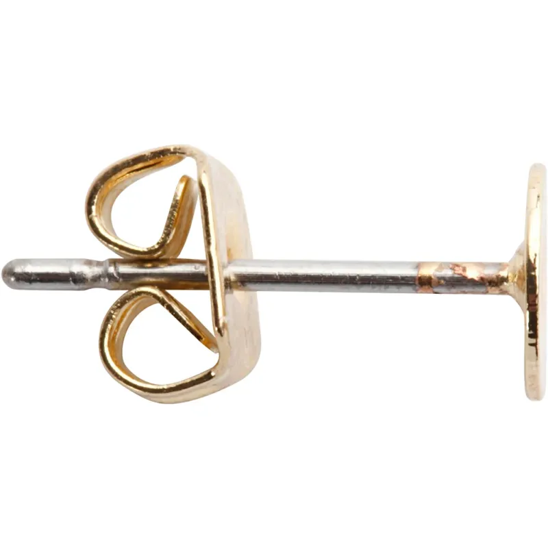 Stud Earrings, L: 13 mm, gold-plated, 10 pc