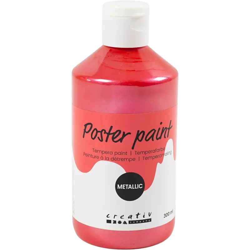 Poster paint Metallic, red, 300 ml