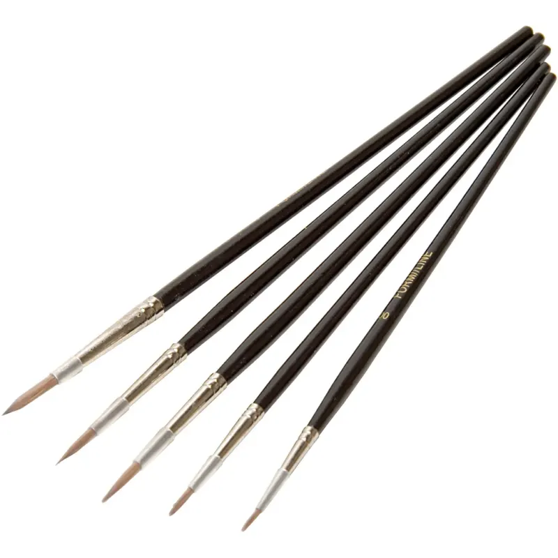Watercolour brush set made from imitation marten hair, 5 pc/ 1 bag