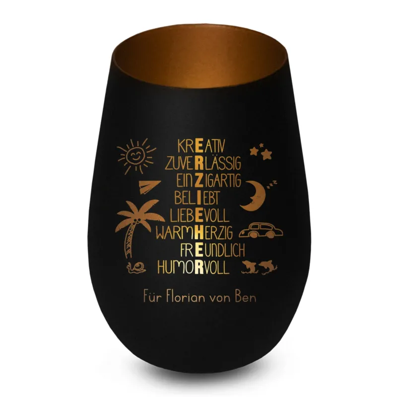 Bild: Personalisiertes Windlicht - Geschenk für Erzieher - Kita Abschiedsgeschenk.