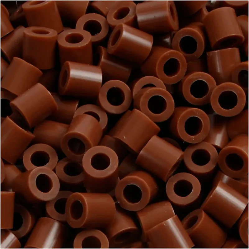 Fuse Beads, size 5x5 mm, hole size 2,5 mm, medium, chocolate (32249), 1100 pc