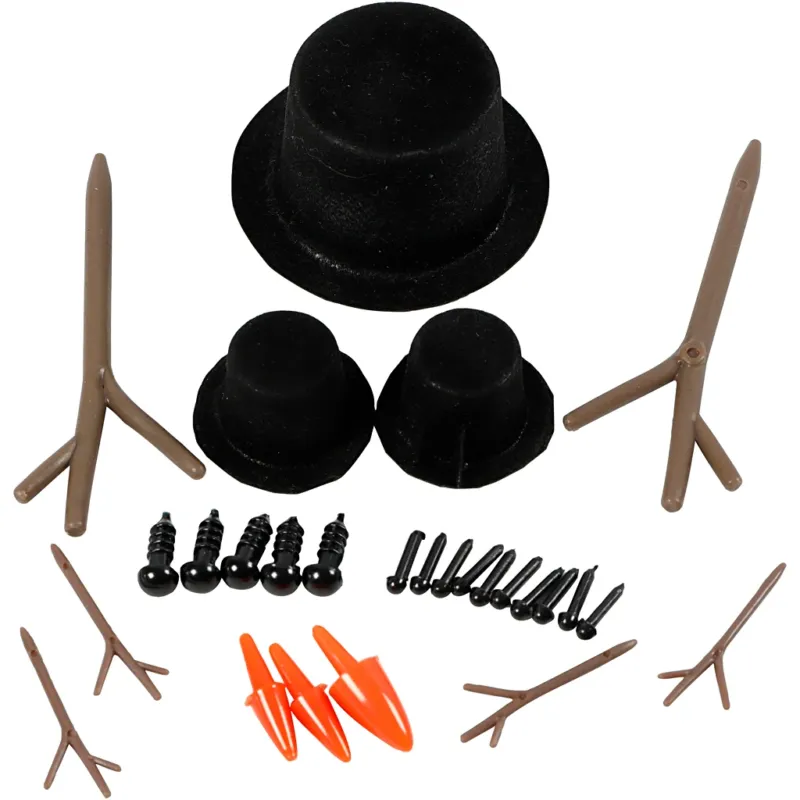 Hats, noses and branches, size 2,3-7 cm, 3 set