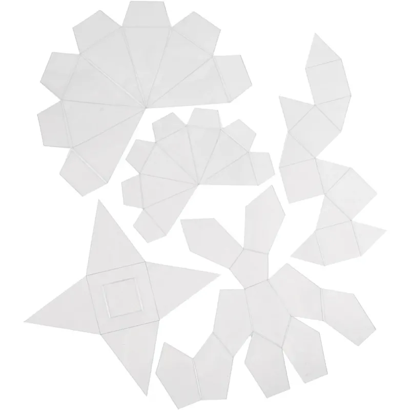 Casting Mould, Geometric shapes, H: 6-13 cm, transparent, 5 pc