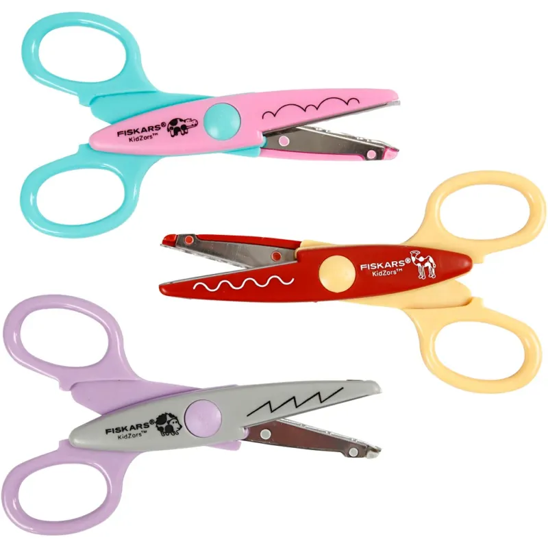Fiskars Kidzors Paper Edgers, hippo, camel & hedgehog