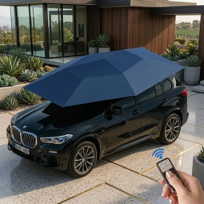 All-Weather Remote-Controlled Automatic Car UV Protection Umbrella - Image 0