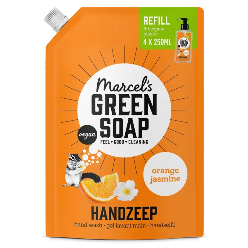 Handzeep Navulling Sinaasappel & Jasmijn 1L