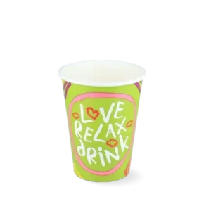 Milkshake cup Carton small 360ml Ø9 cm 12oz green FSC®Mix (500 pcs)