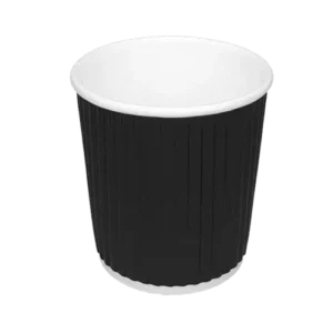 Coffee Cup 120cc 4oz Ø6,3cm Ripple Black (500 pcs)