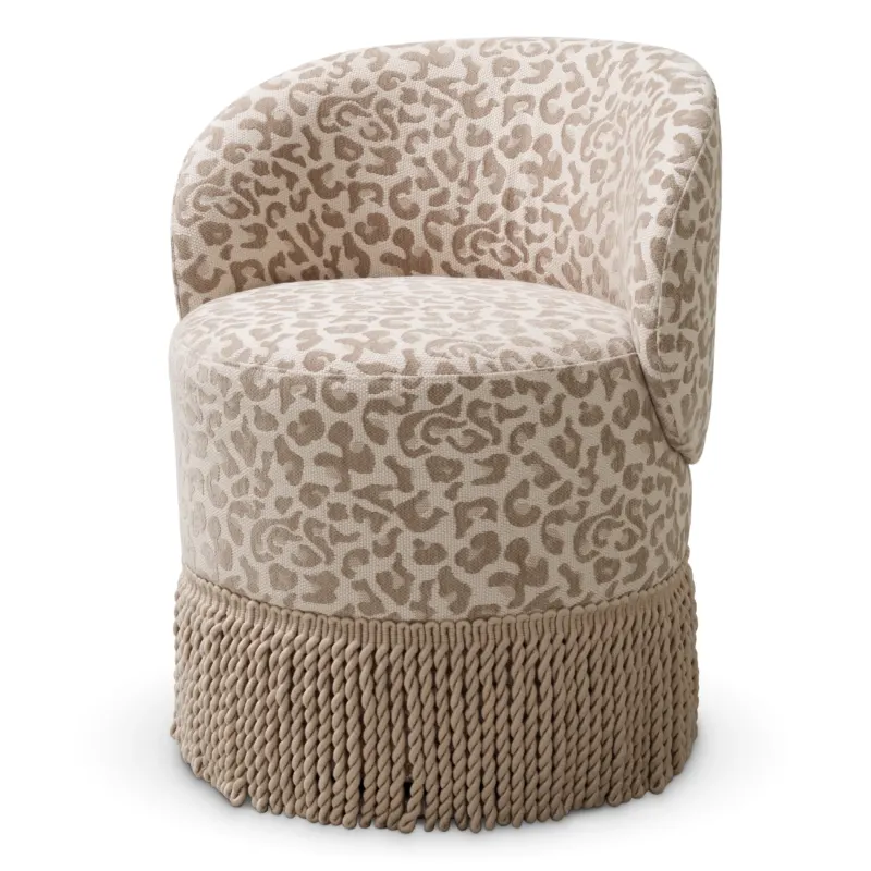 Beige Tasseled Swivel Dining Chair Greer | Eichholtz Miami