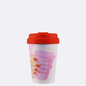 Nachhaltiger Kaffeebecher to go - bioloco plant easy cup - 350 ml - more espresso - less depresso - Illustration