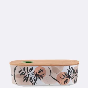 Ovale Lunchbox aus nachhaltigem PLA - bioloco plant lunchbox oval - sunset over iwami - Brotdose - Pflanze - Muster