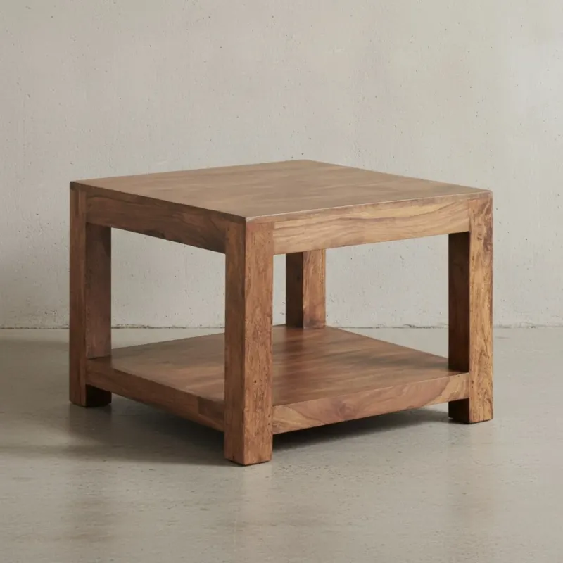 Couchtisch NAKO Massivholz_ Landhausstil_ Ablagefach_ robust_ pflegeleicht - KADIMA DESIGN_Farbe_ Braun_ Größe_ 60x60x45 cm_#sku_BARWL1.570#