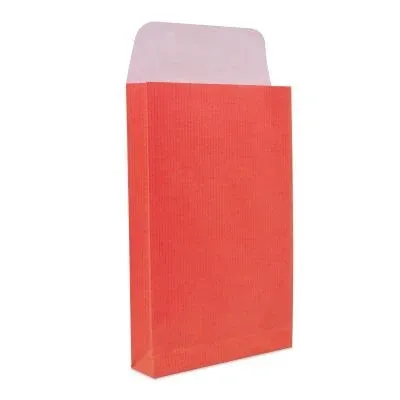 Paper gift bags with a flap closure 12+3x19cm Red