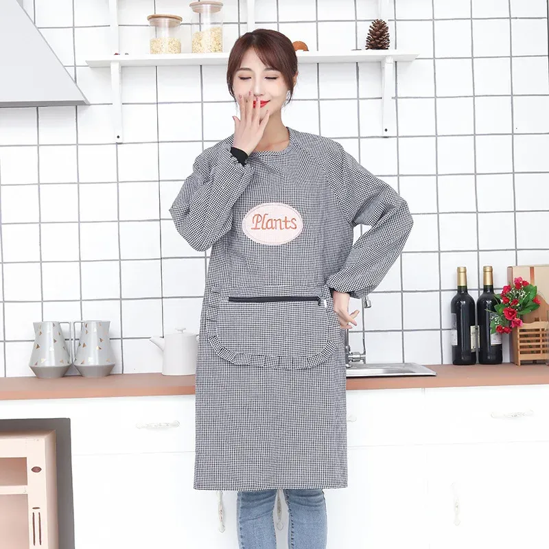 Cute Long Sleeve Waterproof Kitchen Apron - Image 0