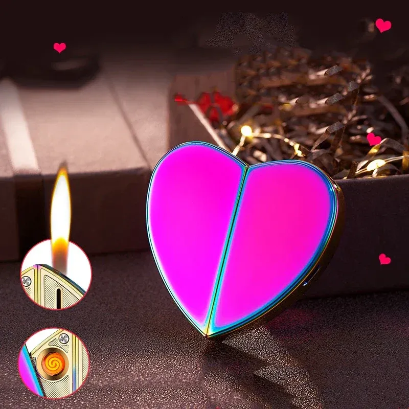 Heart-Shaped Love Spark Butane Flame Lighter - Image 0